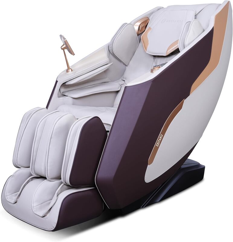 ZEITAKU YAWARAKAI Electric Full Body 3D Massage Chair Recliner - With 8 Auto Programs, SL Track, Airbag Pressure, Back Heating, Bluetooth Speakers, Voice Control, 100% Pre-Installed